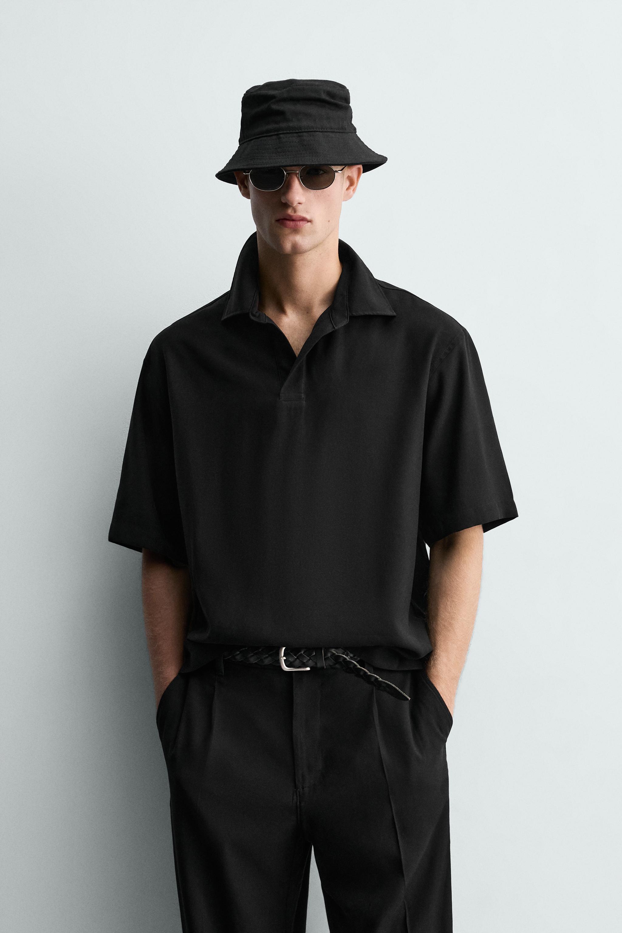 RELAXED FIT FLOWY POLO SHIRT